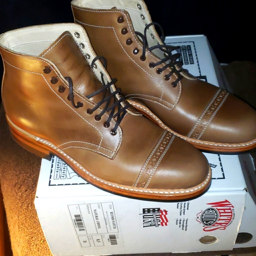 New white's boots natural chmxl 8.5 D made usa